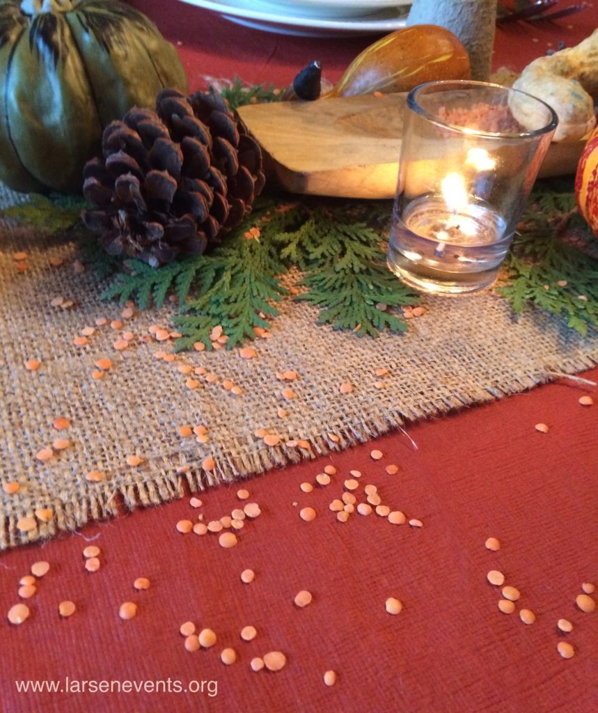 Red Lentil Confetti on a harvest table